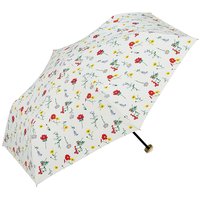 フェリシモ 色とりどりの小花模様 ポーチ付き折りたたみ晴雨兼用傘