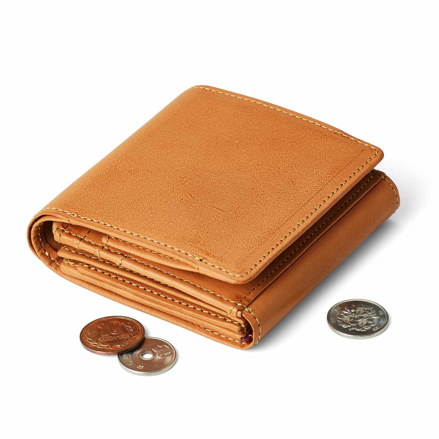 財布職人と作った 職人本革のポケットギャルソン財布〈キャメル〉[本革 財布：日本製]