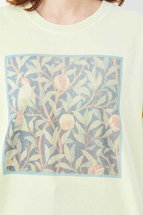 Mede19f ウィリアムモリスの世界をまとう 製品染めプリントロングtシャツ クリームイエロー Tシャツ カットソー トップス レディースファッション レディースファッション 洋服の通販 Mede19f メデ ジュウキュウ