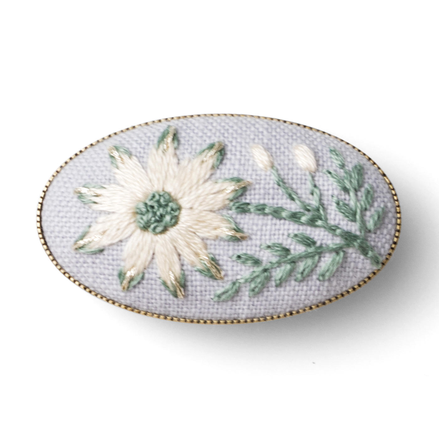 マカベ　アリスさんの季節のうつろいを感じるお花の刺繍ブローチ フェリシモ マカベ アリスさんの季節のうつろいを感じる お花の