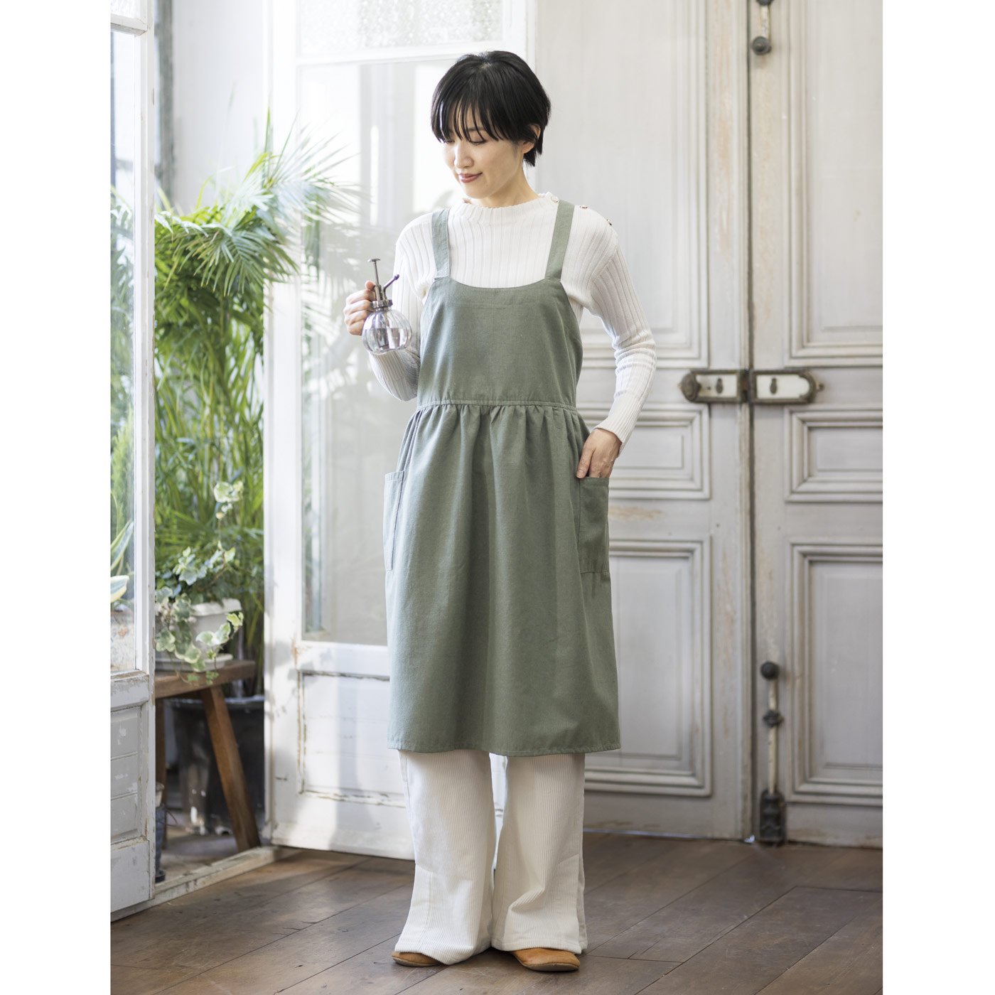 着物リメイク サロンドレス ｃ ワンピース エプロンドレス 割烹着 コットン Www Gigascope Net