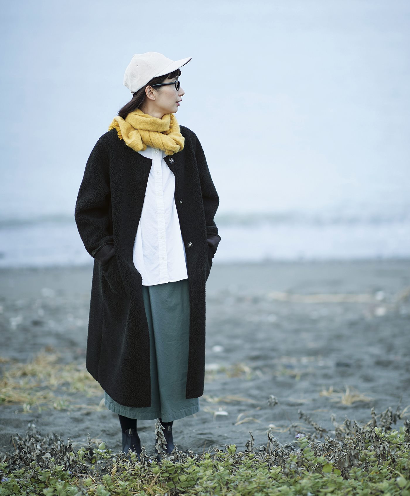 SUNNY CLOUDS 漆黒のボアコート〈レディース〉｜コート｜アウター 