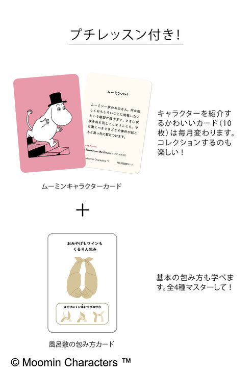 ムーミン ミニツク 飾って包んで日常使い ムーミンのおはなしも楽しめる 大判風呂敷の会 おうちレッスン おうちレッスン 自宅でできる大人の習い事 お稽古 趣味のレッスン講座 ミニツク 趣味と自分磨きの通信講座