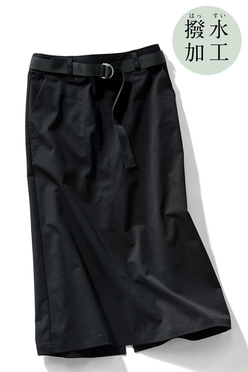 Iedit イディット 撥水素材がうれしい シルエットきれいなロングスカート ブラック スカート ボトムス レディースファッション レディースファッション 雑貨のアウトレット通販 Real Stock