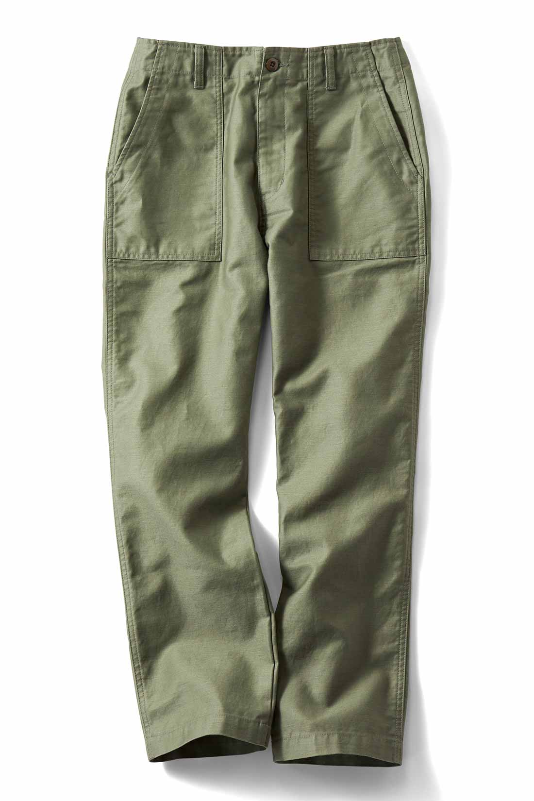 THREE FIFTY STANDARD ミリタリーテイストのベイカーパンツ〈オリーブ 