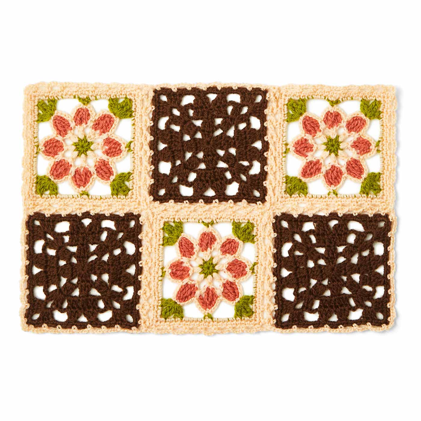 フェリシモ やわらかなぬくもりを大きくつないでかぎ針編みお花