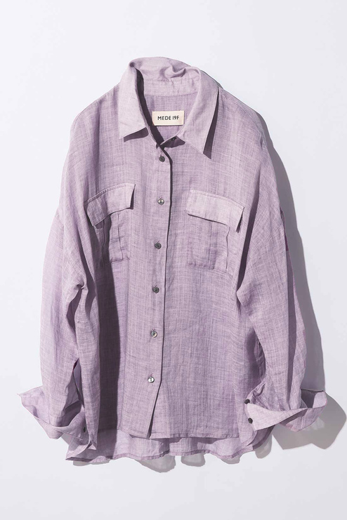 Mede19f リネンシアーシャツ ラベンダー シャツ ブラウス トップス レディースファッション レディース ファッション 洋服の通販 Mede19f メデ ジュウキュウ