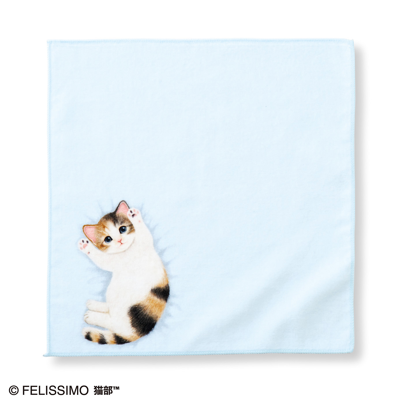 子猫がへそ天でごろ~ん タオルハンカチの会|ハンカチ|ファッション 即納在庫品 新品 フェリシモ 子猫がへそ天でごろ〜ん タオルハンカチ 三毛 ハンカチ