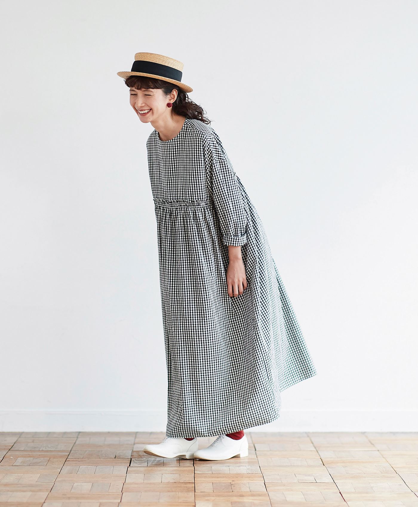 最新の激安 試着のみ サニークラウズ Kazumiのギンガムワンピース 国内最安値