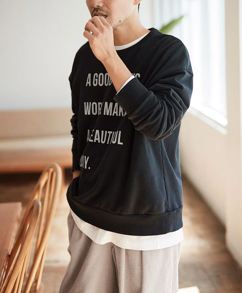サニークラウズ おおきなトレーナー メンズ 黒 Tシャツ カットソー メンズトップス メンズファッション レディースファッション メンズファッションのアウトレット通販 Sunny Clouds So Co サニークラウズ ソーコ