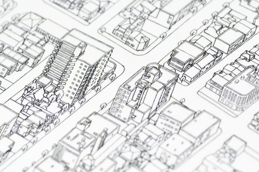 鳥瞰図制作中の画像