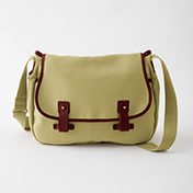 イラストレーターおおうちひなこと作った 職人本革遣いのクロッキー帆布バッグ〈マスタードイエロー〉