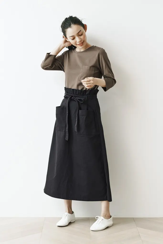 夏の黒のロングスカートです 22 コトコト　様 畦ニット×ロングスカートコーデ（sold out） | FITTING LOG