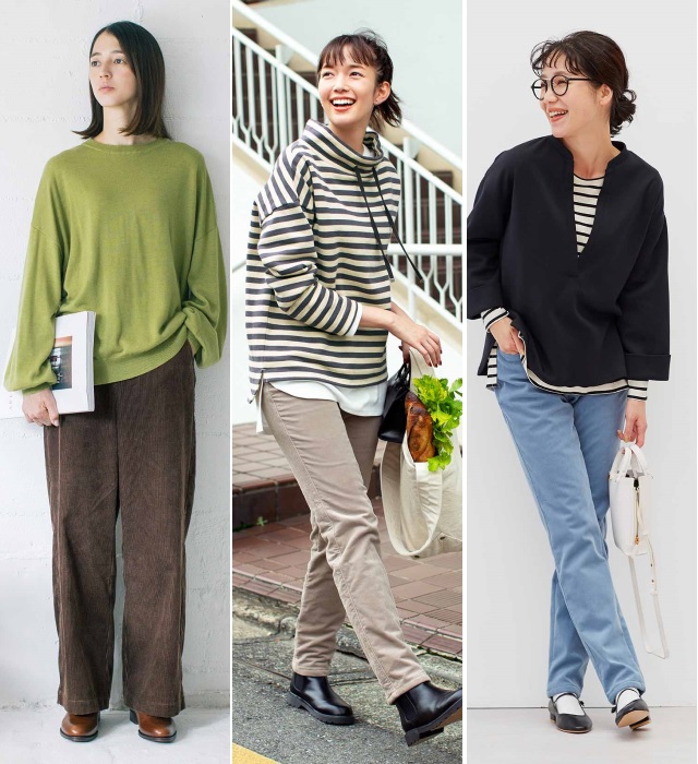 秋冬】コーデュロイパンツの大人女子コーデ。おしゃれな着こなし