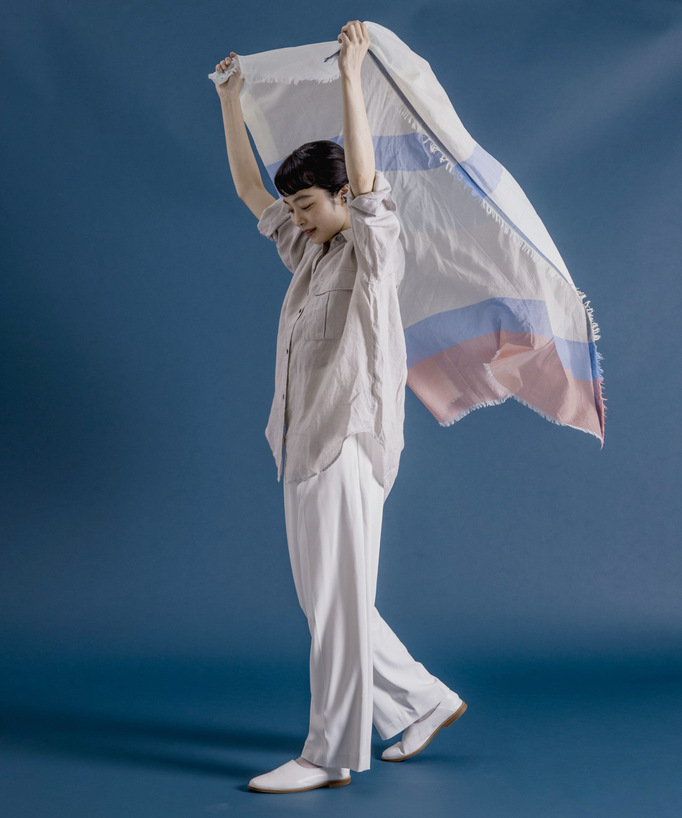 
播州ジャカード織のストール、ヨットハーバー
