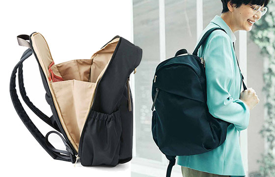 いっしょ買い：撥水スマートリュック〈リッチブラック〉