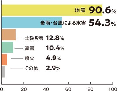 地震、豪雨・台風による水害、土砂災害、豪雪、噴火、その他