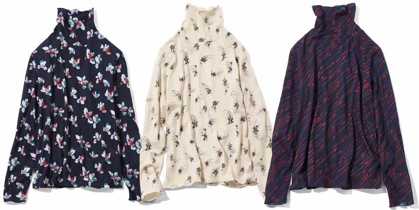 MEDE19F　ミュルーズモダンコットンプリント　ハイネックトップスの会