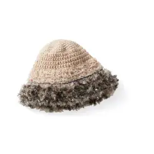 MISU A BARBE×クチュリエ 韓国のトレンドヘッドピース かぎ針編みのFurry hat〈︎ベージュ〉