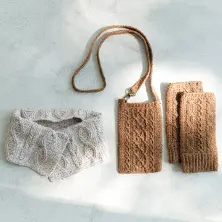 ROWAN かぎ針アラン模様の小物