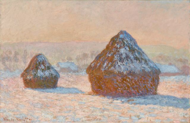 《積みわら（雪の効果、朝）》 1891年 ジャン・ポール・ゲティ美術館蔵