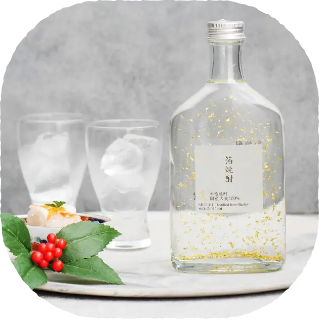 金の焼酎セット ＋ 福興金箔