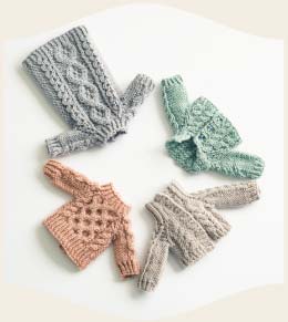 色違いで編める 本物みたいなドール用アラン模様のセーターキットの会