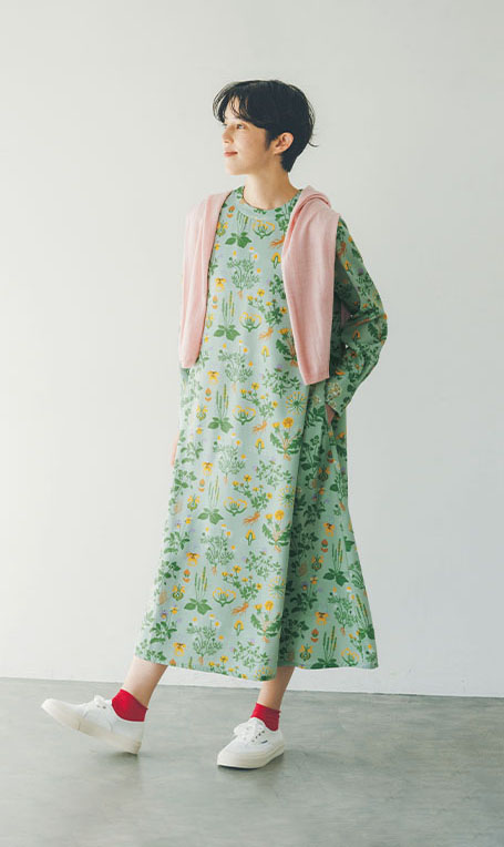 フィンレイソン×シロップ．　ふんわりロングワンピース〈ロードット〉