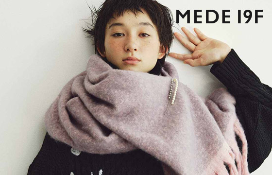 いっしょ買い：配色遣いの大判ストール