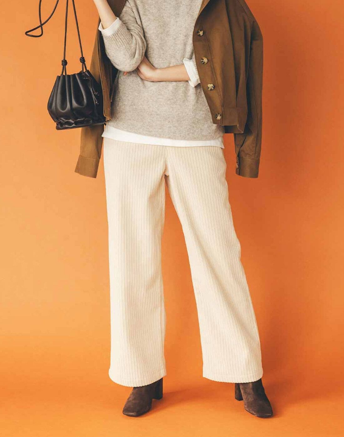 ライトな裏ボアでコーデュロイを軽やかに。