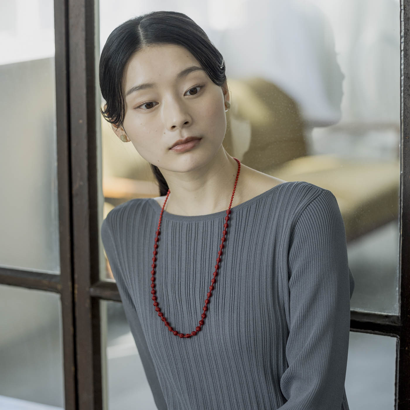 
グラス用ネックレス〈アップルレッド〉
