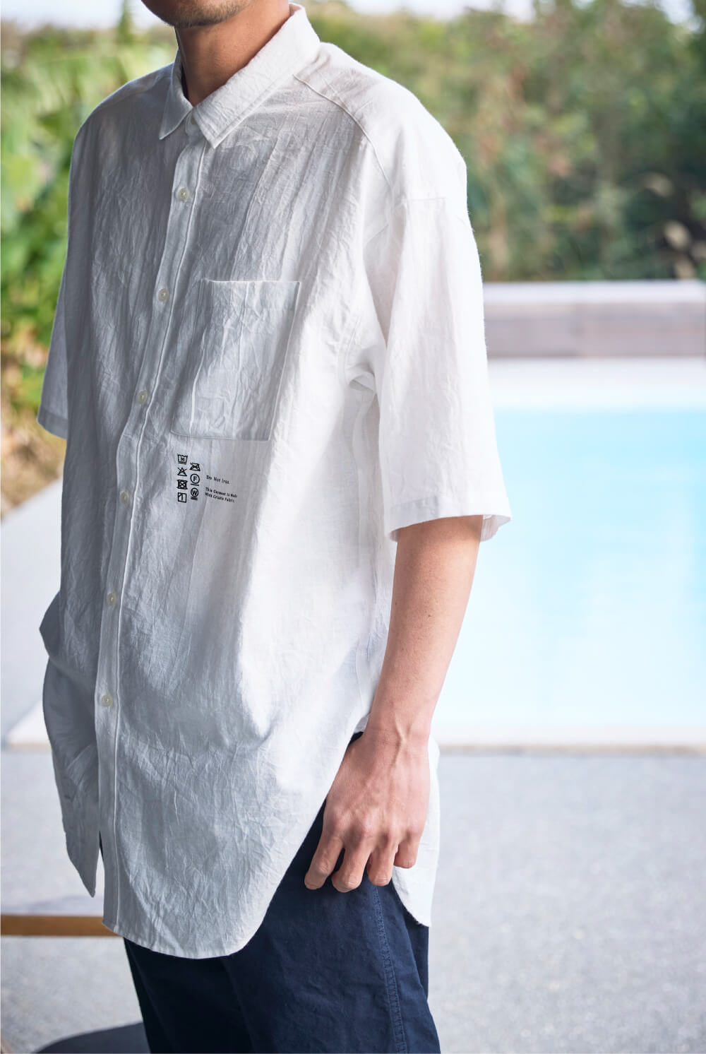 サニークラウズ シワっとロングシャツ〈メンズ〉
