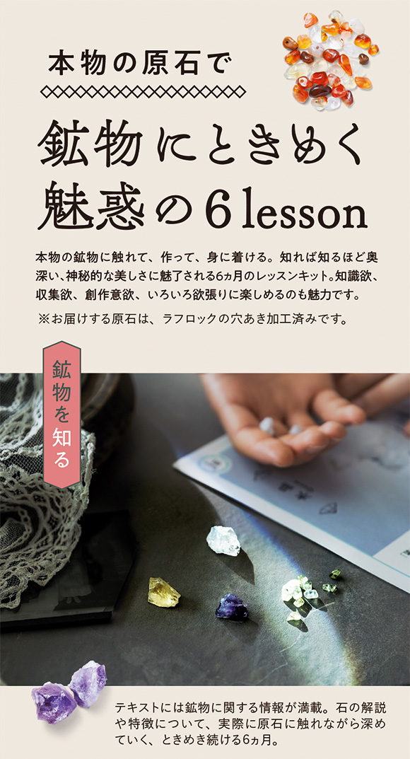 本物の原石で鉱物にときめく魅惑の6lesson