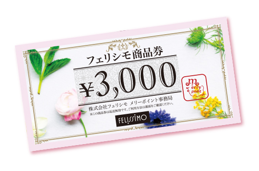 フェリシモ定期便専用3,000円商品券