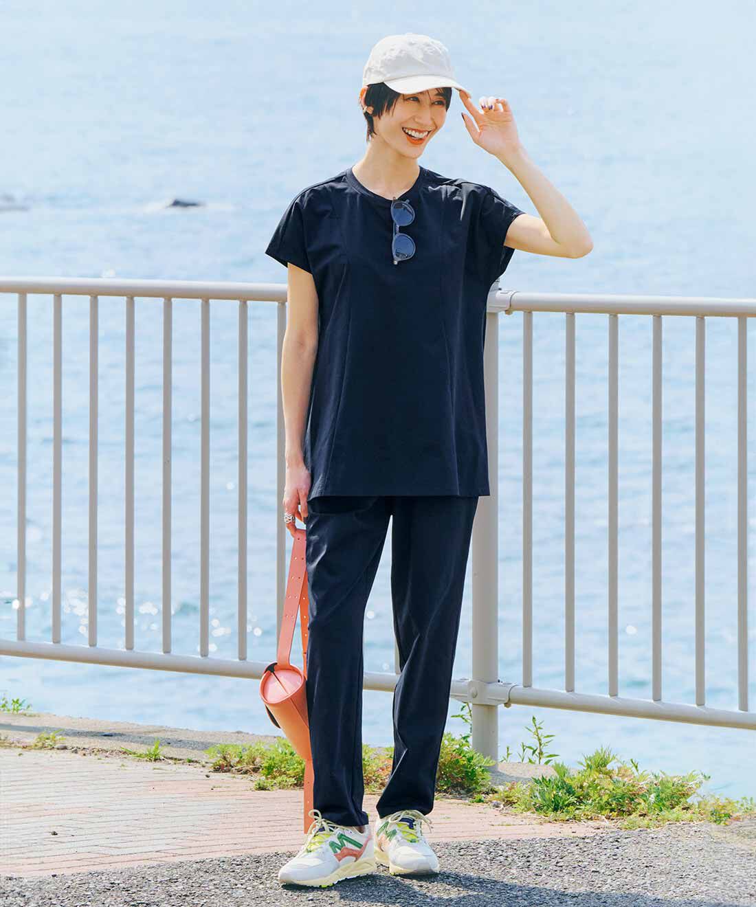 SO! MESH斜めタックパンツ