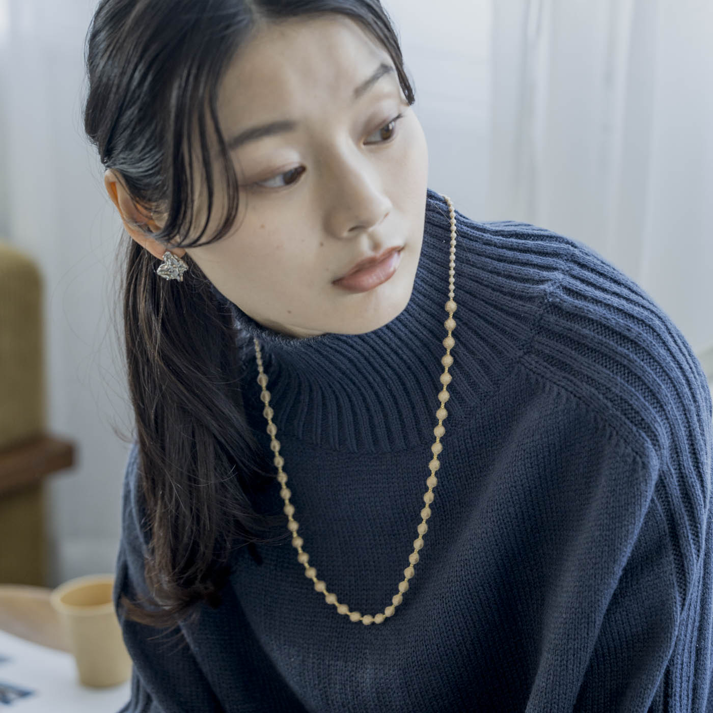 
グラス用ネックレス〈ウッドベージュ〉
