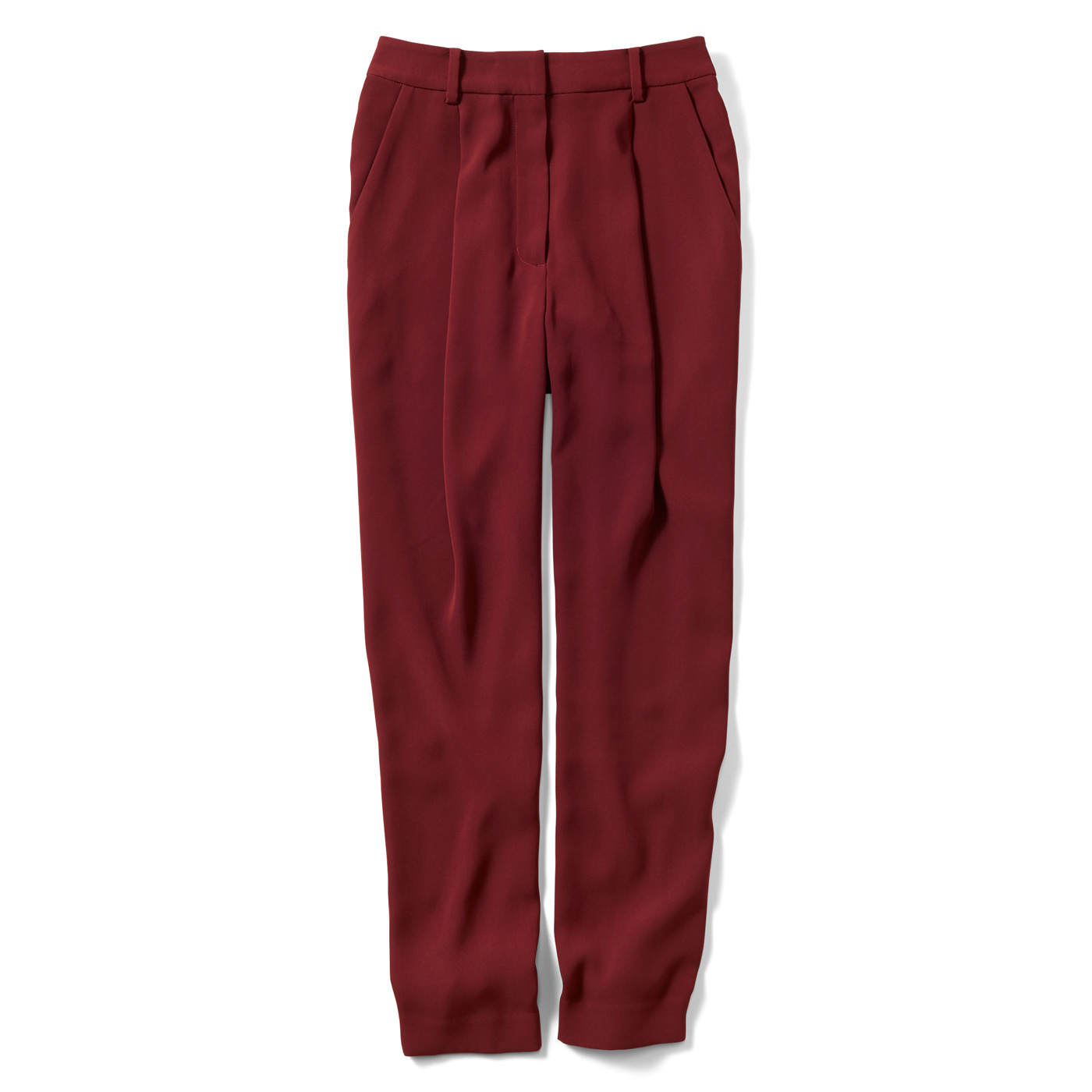 IEDIT|タックテーパードパンツ〈ブラウン〉ＩＥ