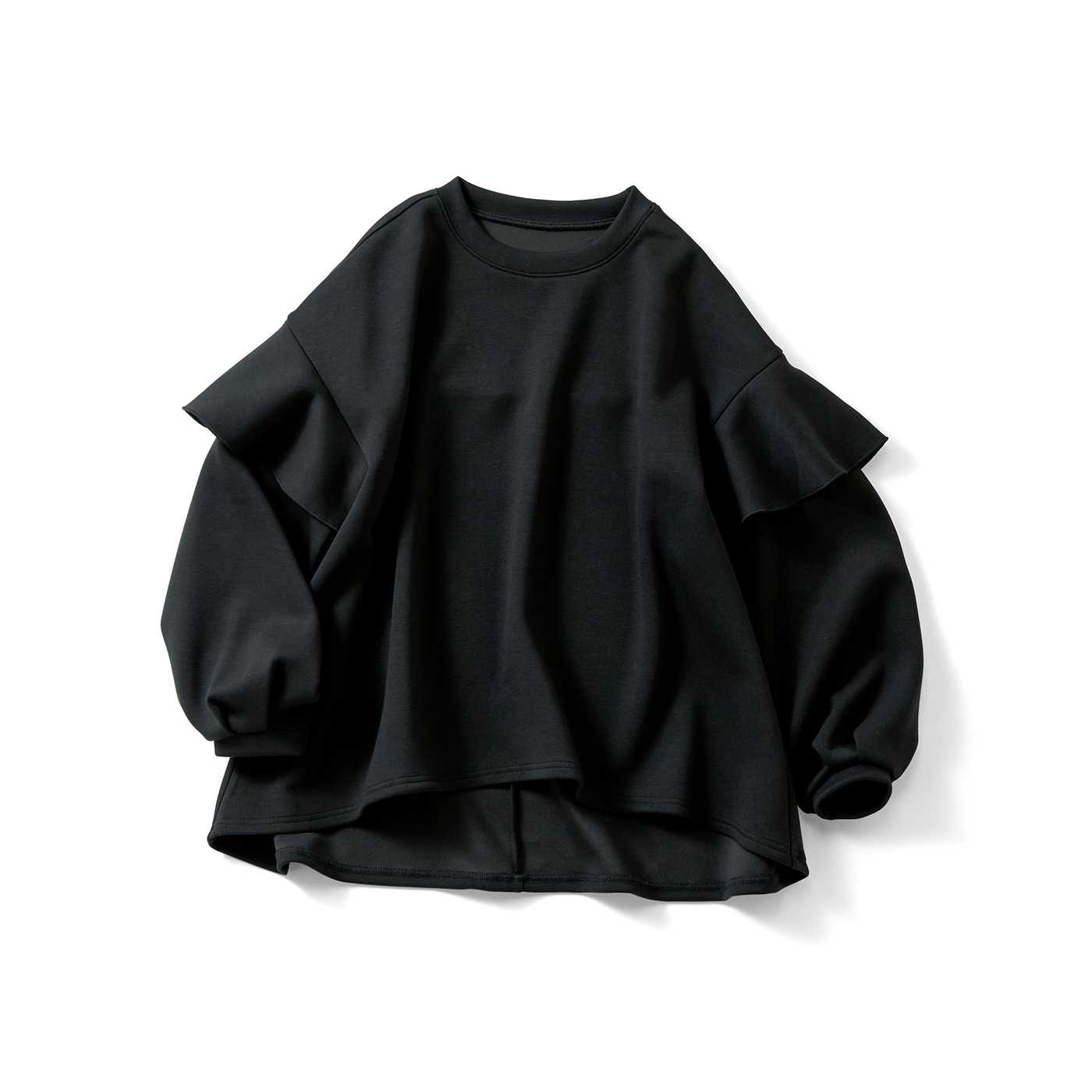 IEDIT|ひらっと華やかスウェット〈ブラック〉ＩＥ