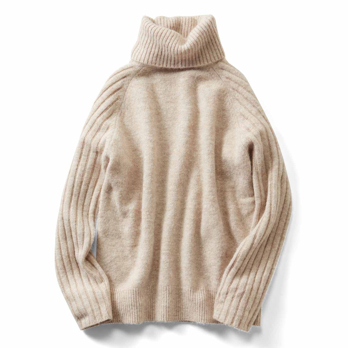 IEDIT|リャマ混タートルニット〈ベージュ〉ＩＥ