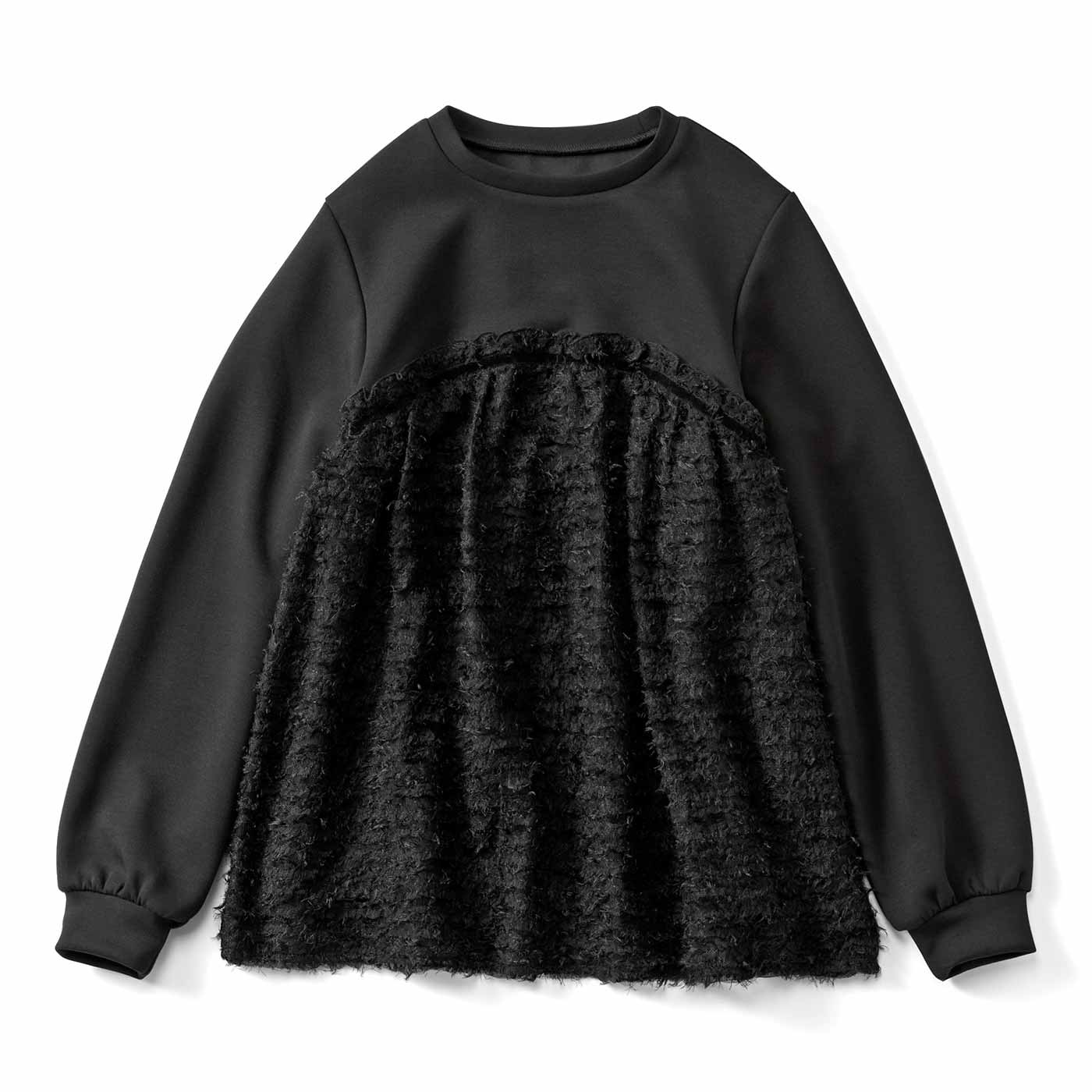 IEDIT|チュールドッキング華プルオーバ〈ブラック〉ＩＥ