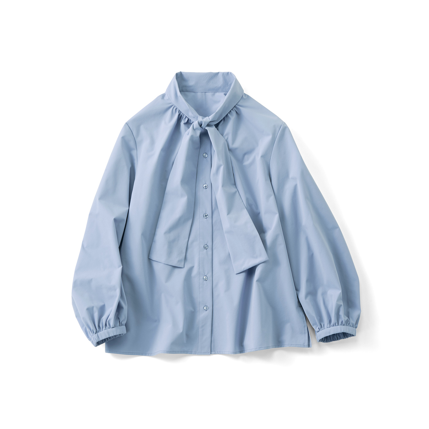 IEDIT|ボウタイブラウス〈ブルー〉ＩＥ