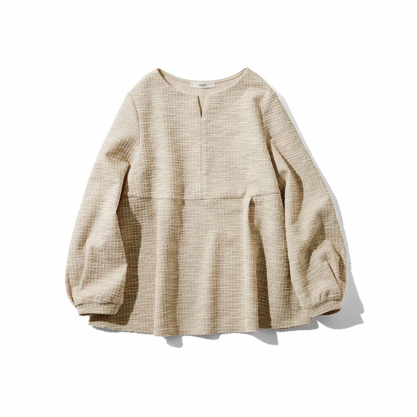 IEDIT|カットツイードトップス〈ライトベージュ〉ＩＥ