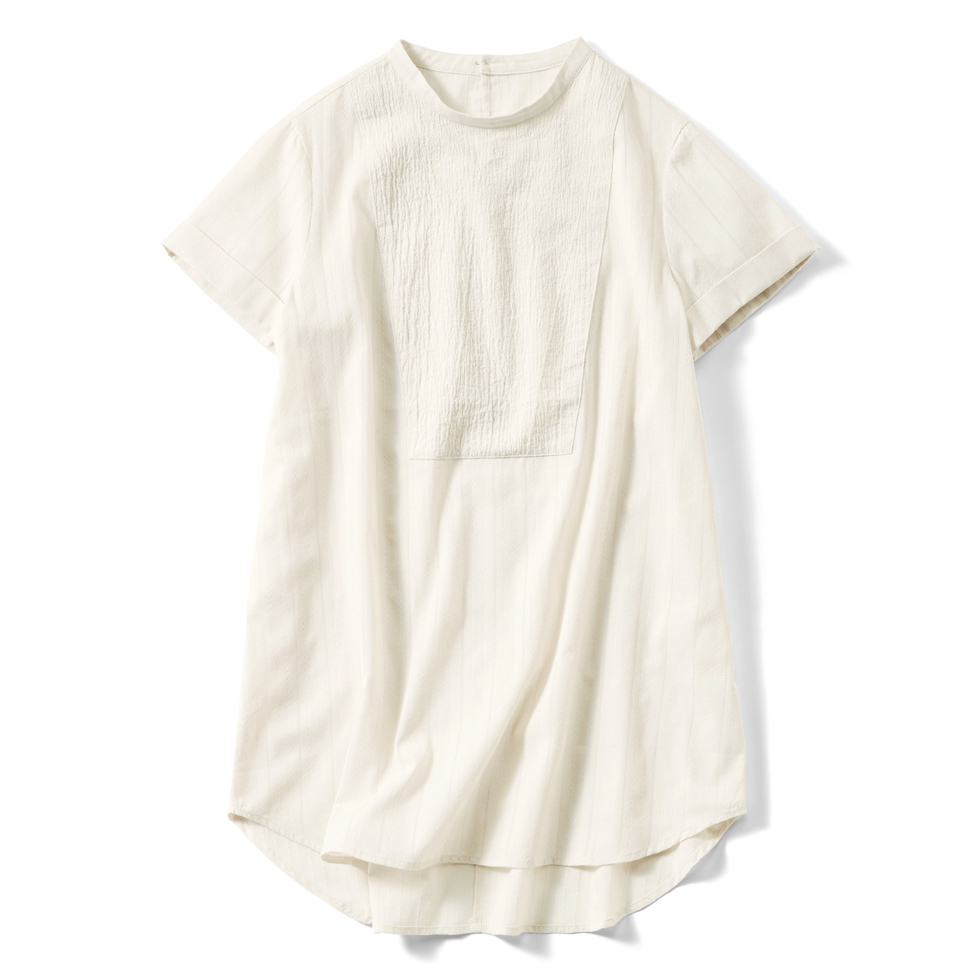 IEDIT|ドビー素材の長め丈トップス〈ホワイト〉ＩＥ