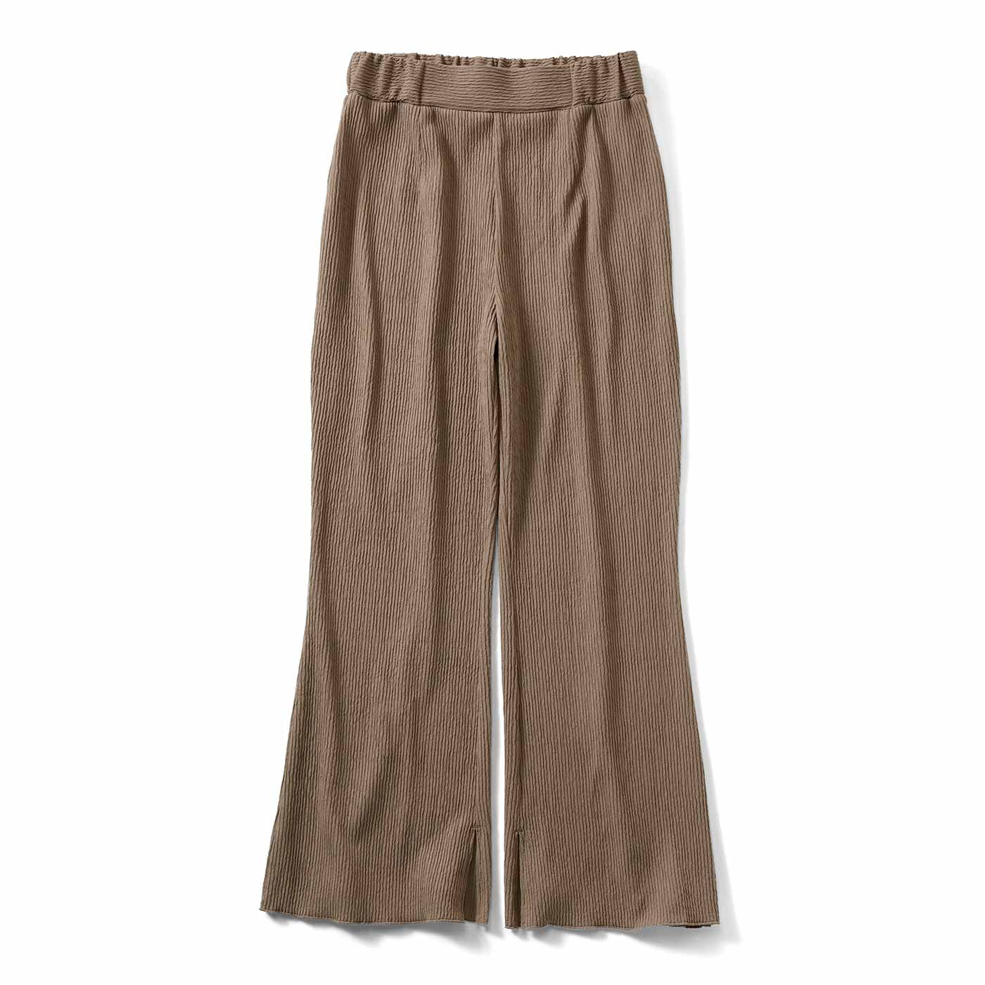 IEDIT［イディット］|細見え立体プリーツパンツ〈モカベージュ〉ＩＥ