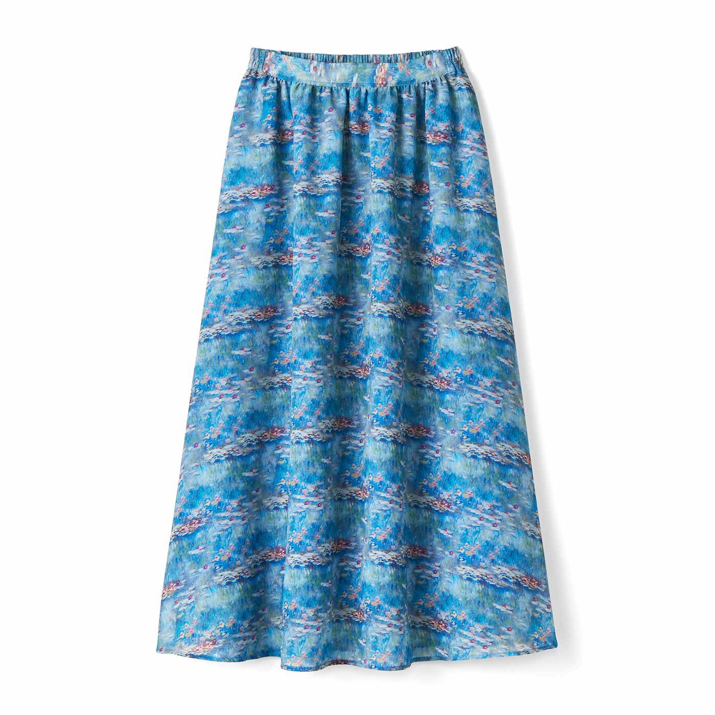 IEDIT|モネシフォンスカート〈ブルー〉ＩＥ