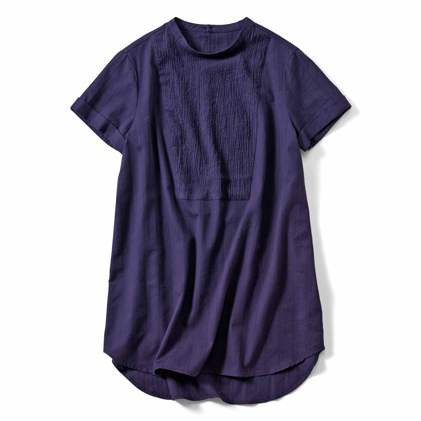 IEDIT|ドビー素材の長め丈トップス〈パープル〉ＩＥ