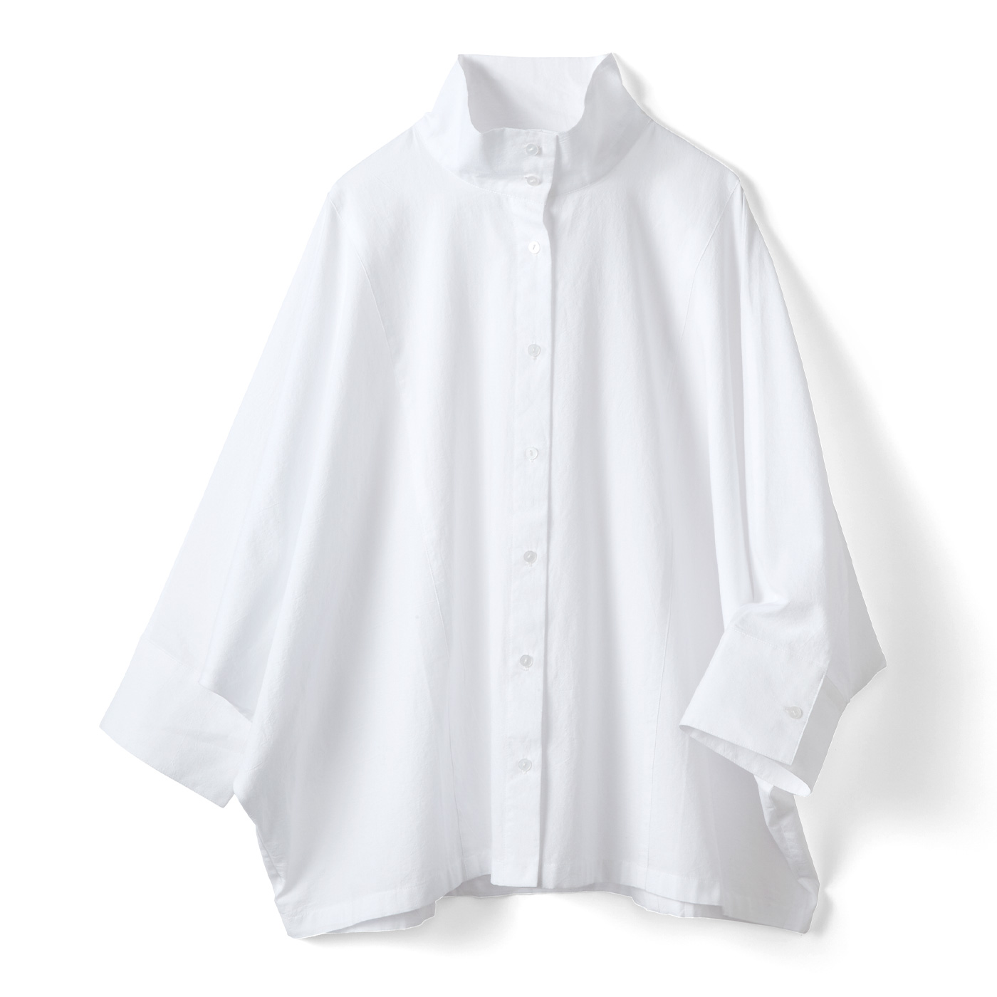 IEDIT|スタンドカラーシャツ〈オフホワイト〉ＩＥ