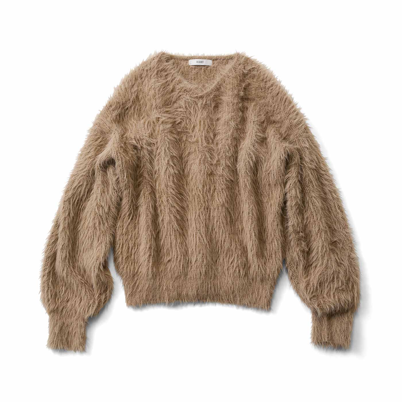 IEDIT［イディット］|あぜシャギーＶニット〈ベージュ〉ＩＥ
