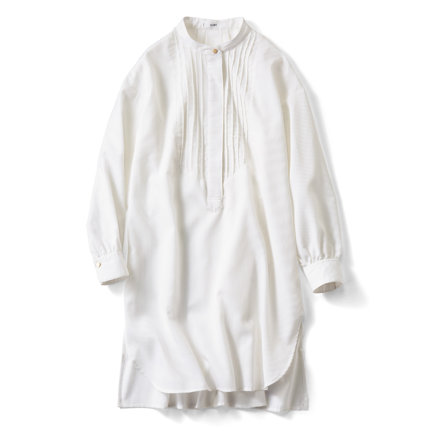 IEDIT|すっきり見えバンドカラーシャツ〈ＷＨ〉ＩＥ