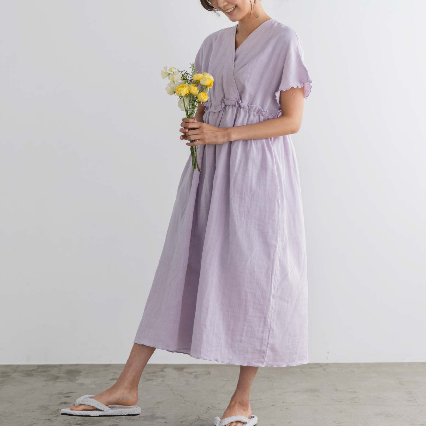FELISSIMO PARTNERS|シャルロットカシュクールワンピース〈ラベンダー〉